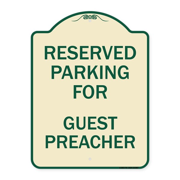 Parking Reserved for Guest Preacher Heavy-Gauge Aluminum Sign, 24" x 18", TG-1824-23387